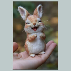 #0177-SM Rabbitt Mini Laughing 4x6 Glossy Photo - Fast-Secure Shipping